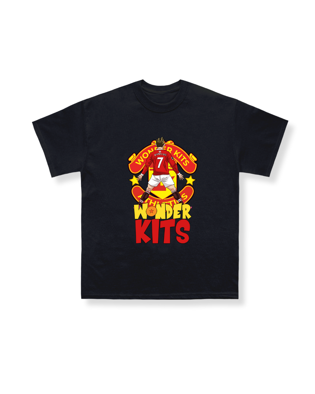 Cartoon Graphic Youth Shirt - Man U Black