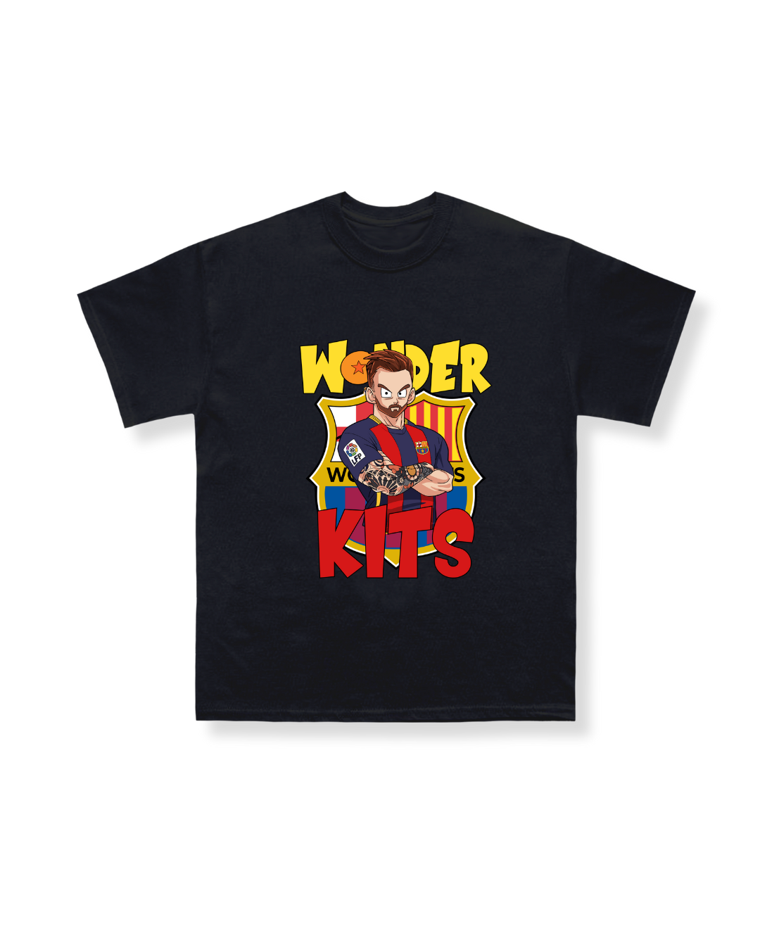 Cartoon Graphic Youth Shirt -Barcelona Black