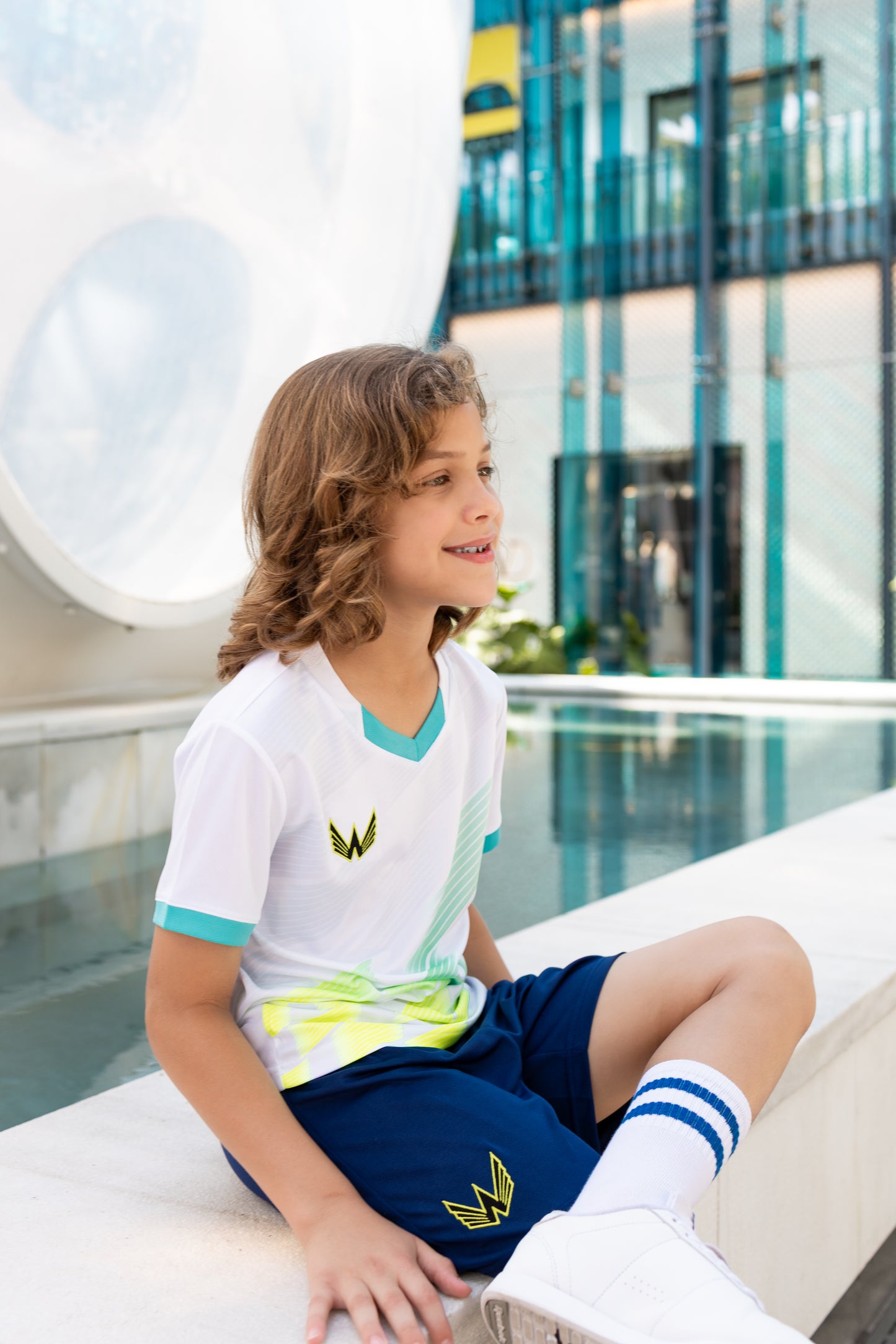 Essentials Sports Youth Set - White Neon