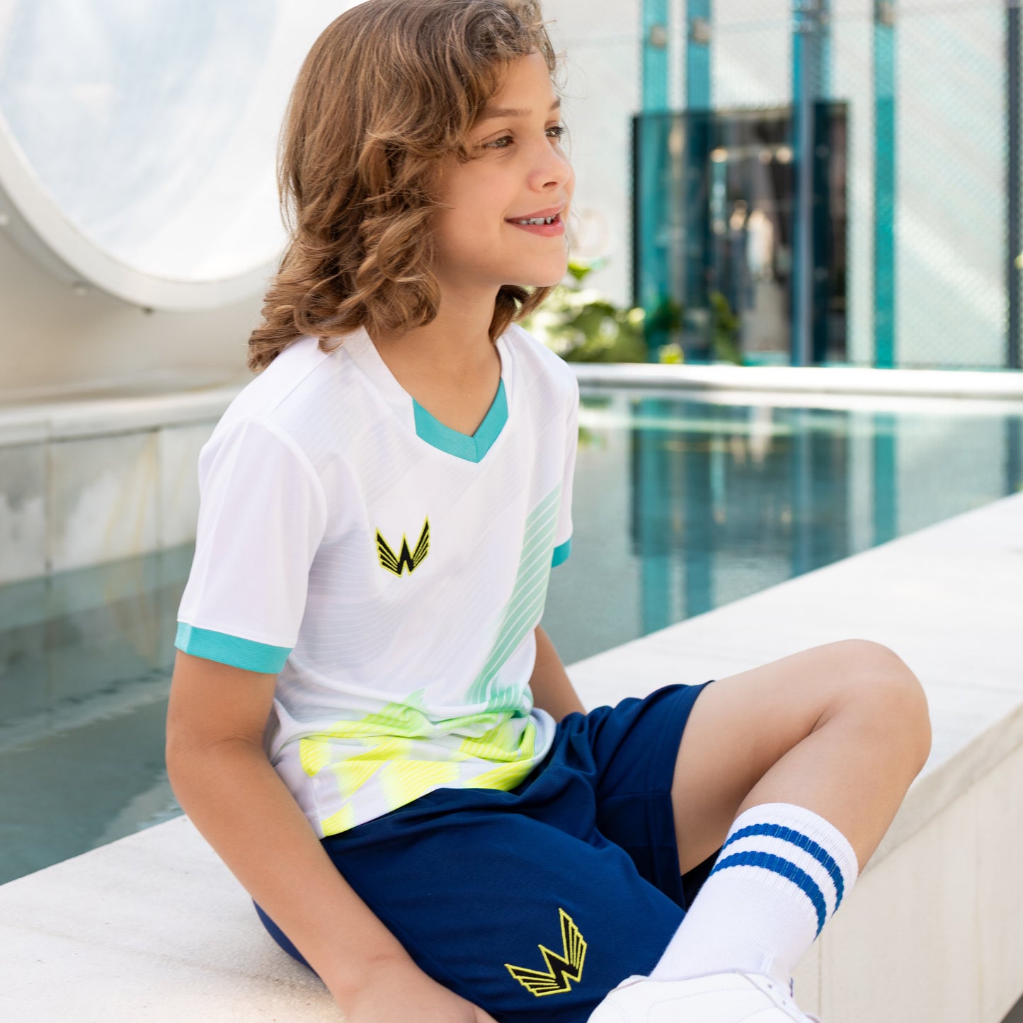Essentials Sports Youth Set - White Neon