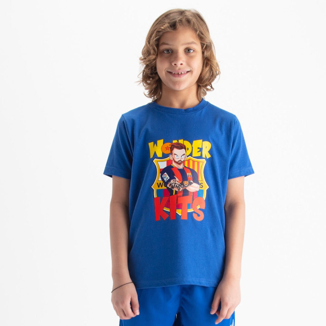 Cartoon Graphic Youth Shirt - Blue