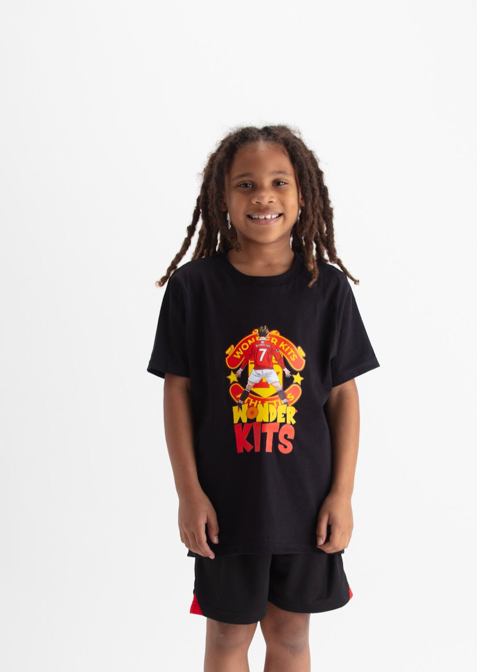 Cartoon Graphic Youth Shirt - Man U Black