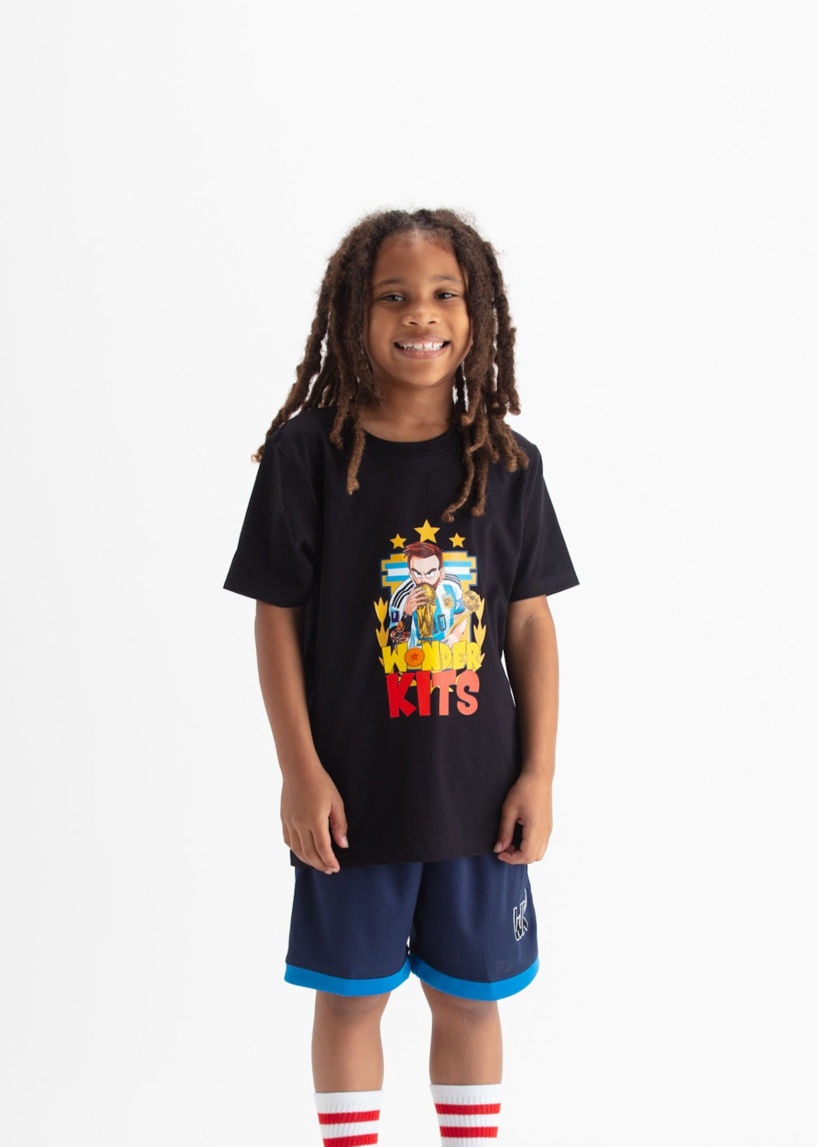 Cartoon Graphic Black Youth Shirt - World Champions