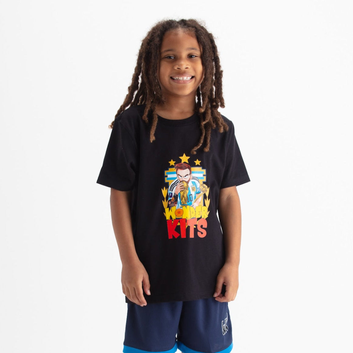 Cartoon Graphic Black Youth Shirt - World Champions