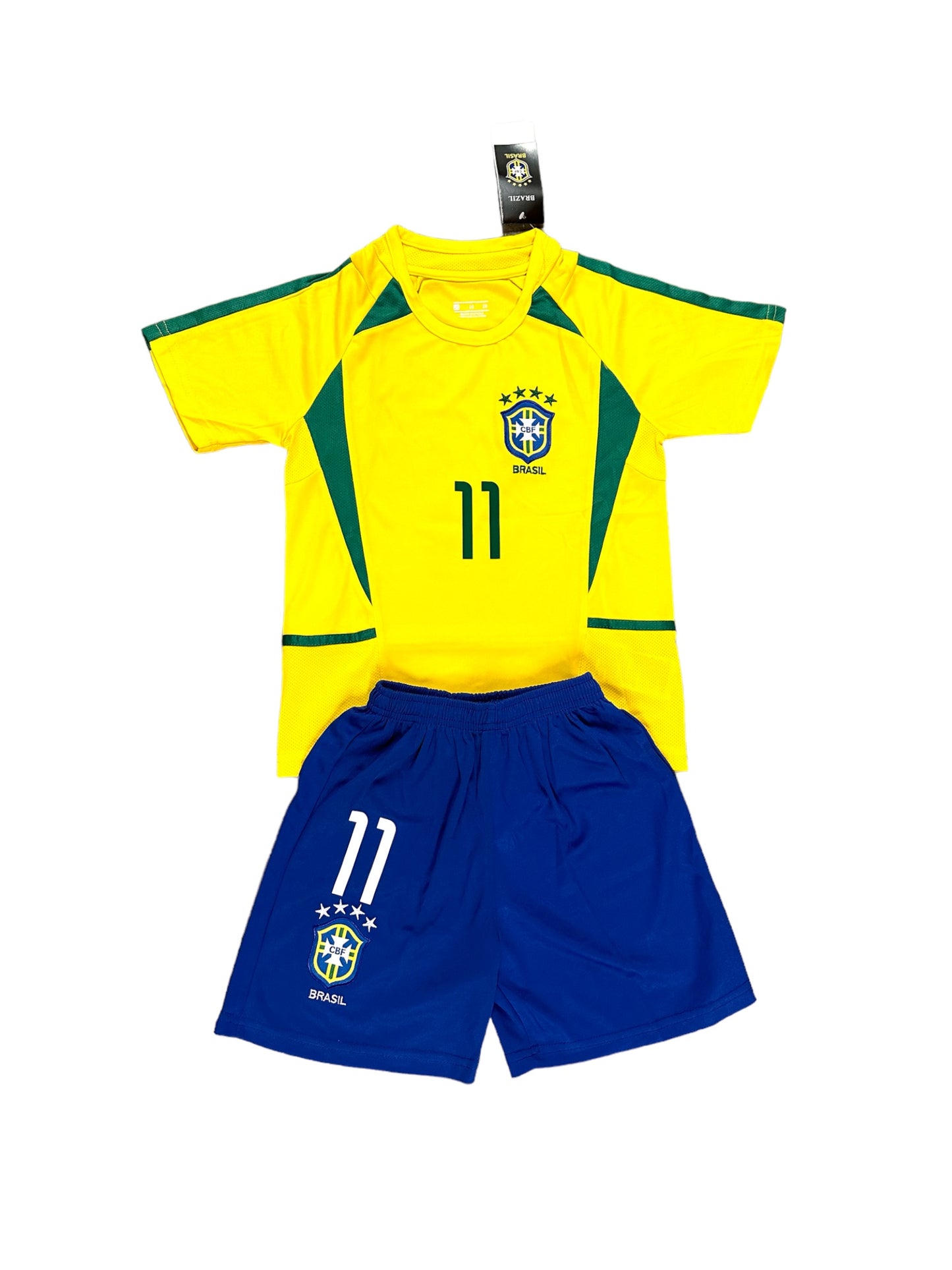 Ronaldinho #11 Brazil Retro Youth soccer set