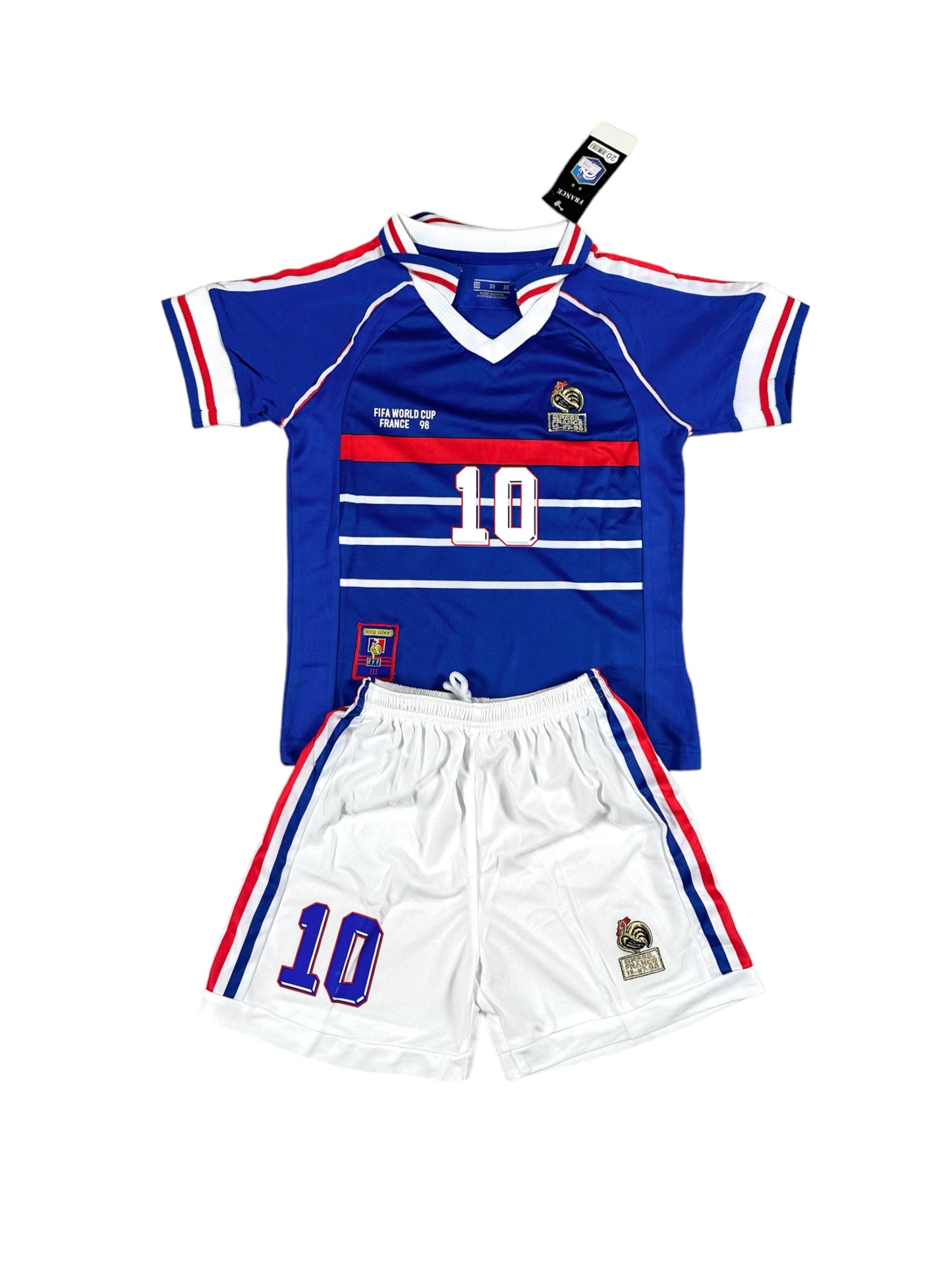 Zidane #10 France Retro Youth soccer set
