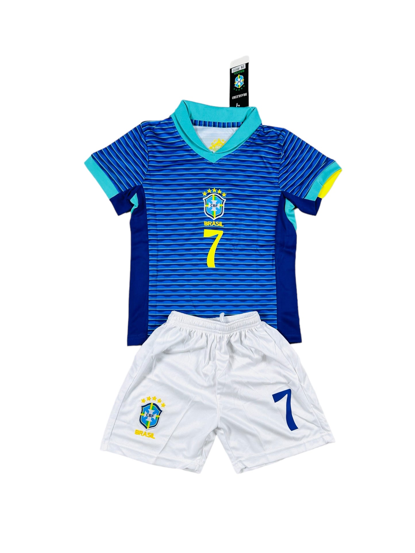 Vini Jr #7 Brazil away Youth soccer set 2024/25
