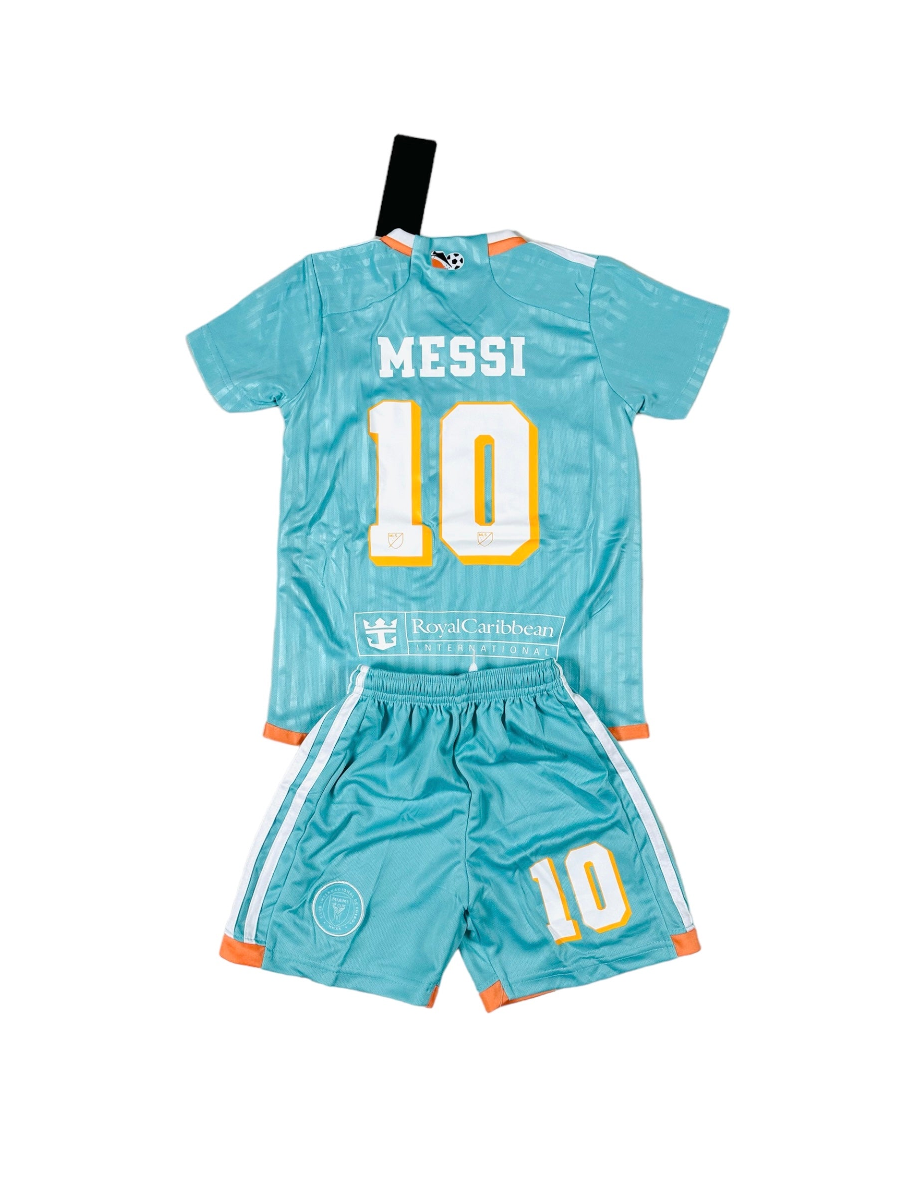 Messi 10 Miami away Aqua 2024 Youth soccer set