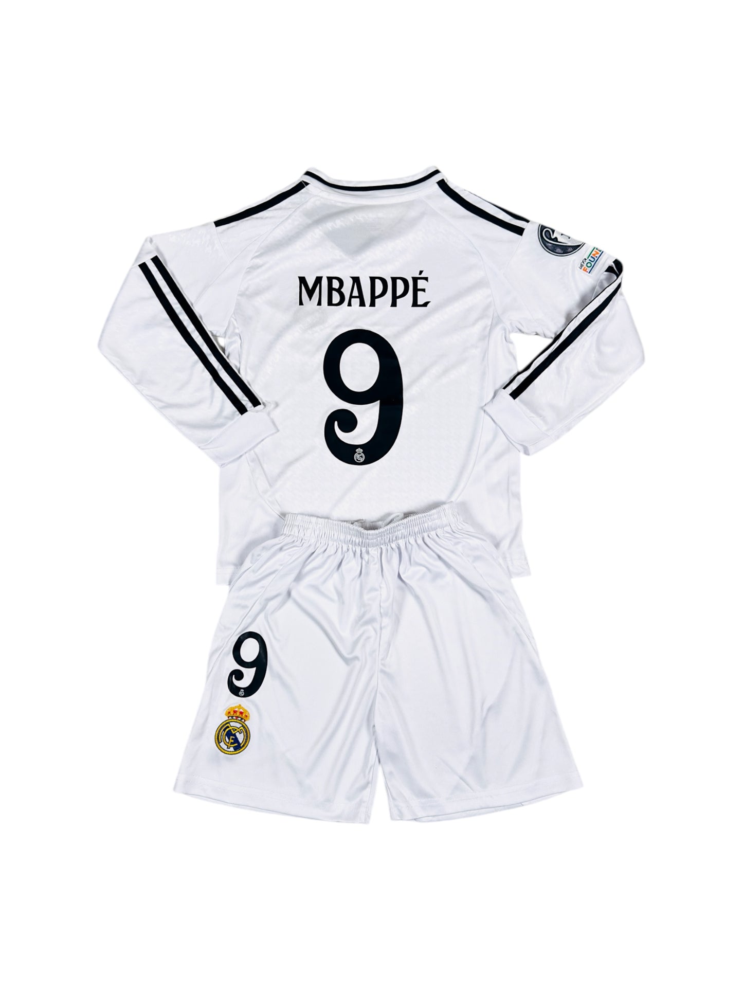 Mbappe #9 Madrid Home 2024 Youth Long Sleeve soccer set