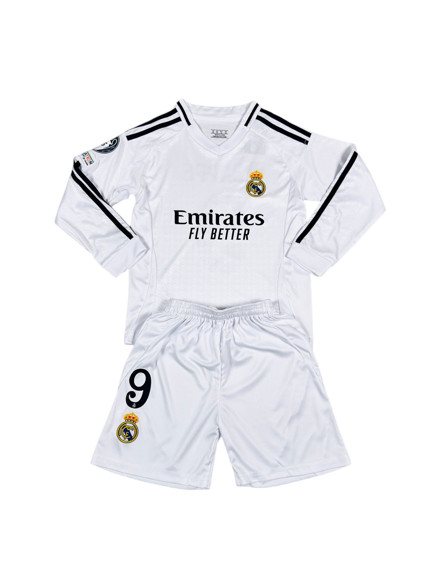 Mbappe #9 Madrid Home 2024 Youth Long Sleeve soccer set