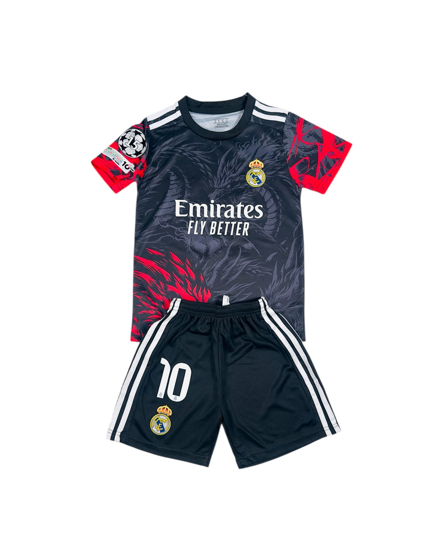 Mbappe #10 Madrid Special Edition 2025 Youth soccer set-Black Dragon
