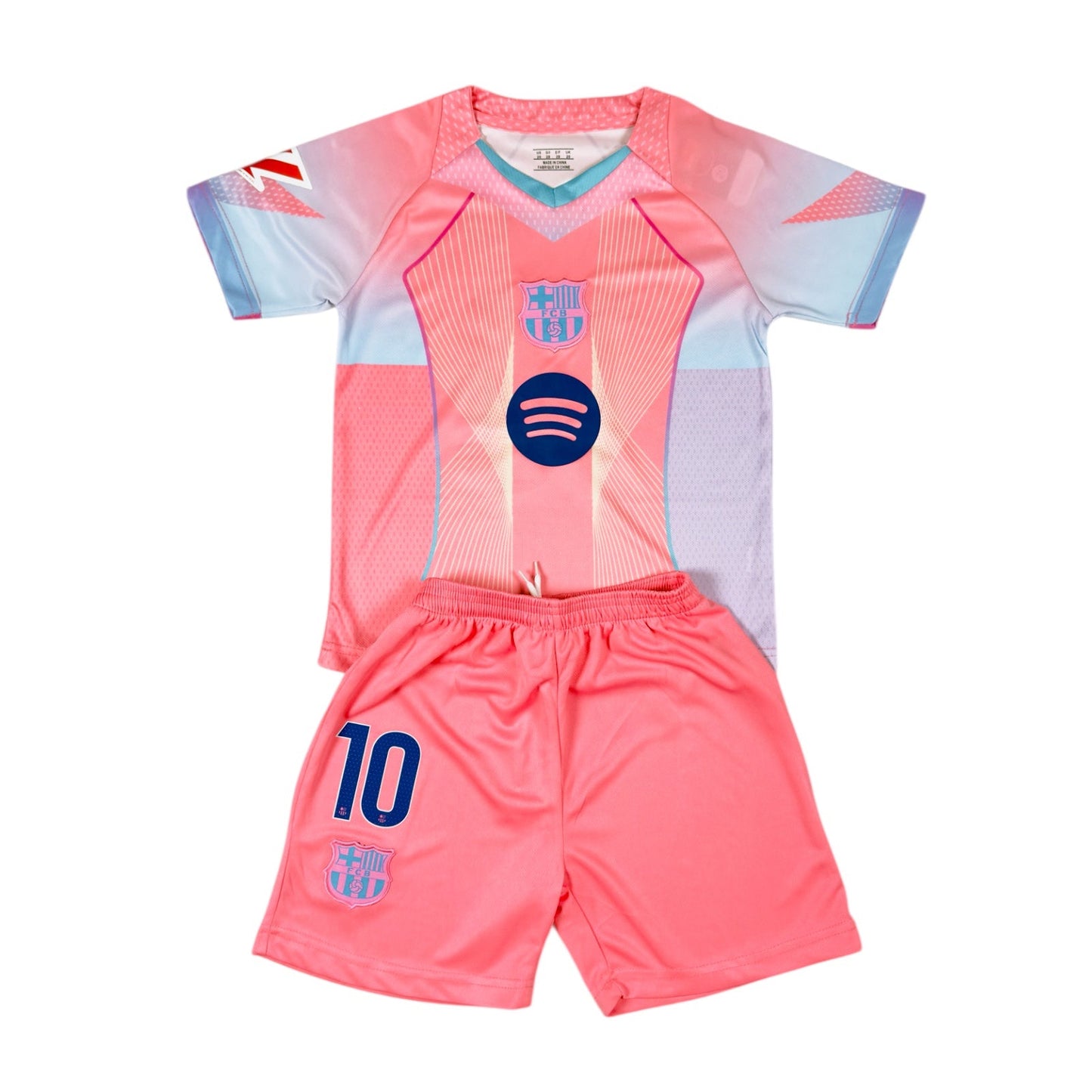 Lamine Yamal #10 Pink Youth soccer set
