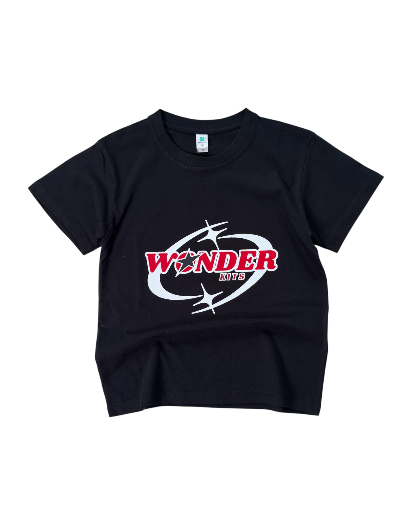 Wonder Kits Sports Youth T- Shirt - Stars Black