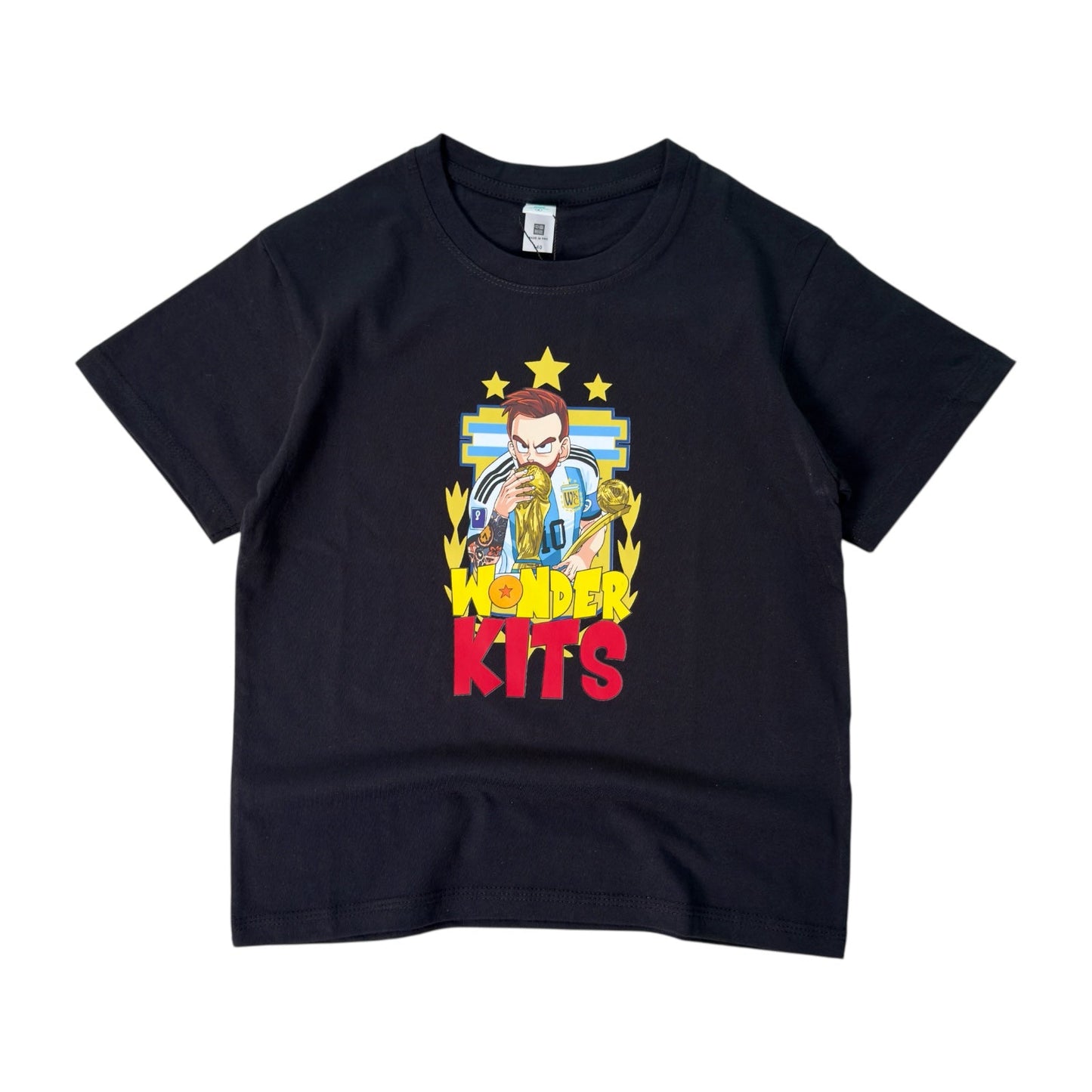 Cartoon Graphic Black Youth Shirt - World Champions