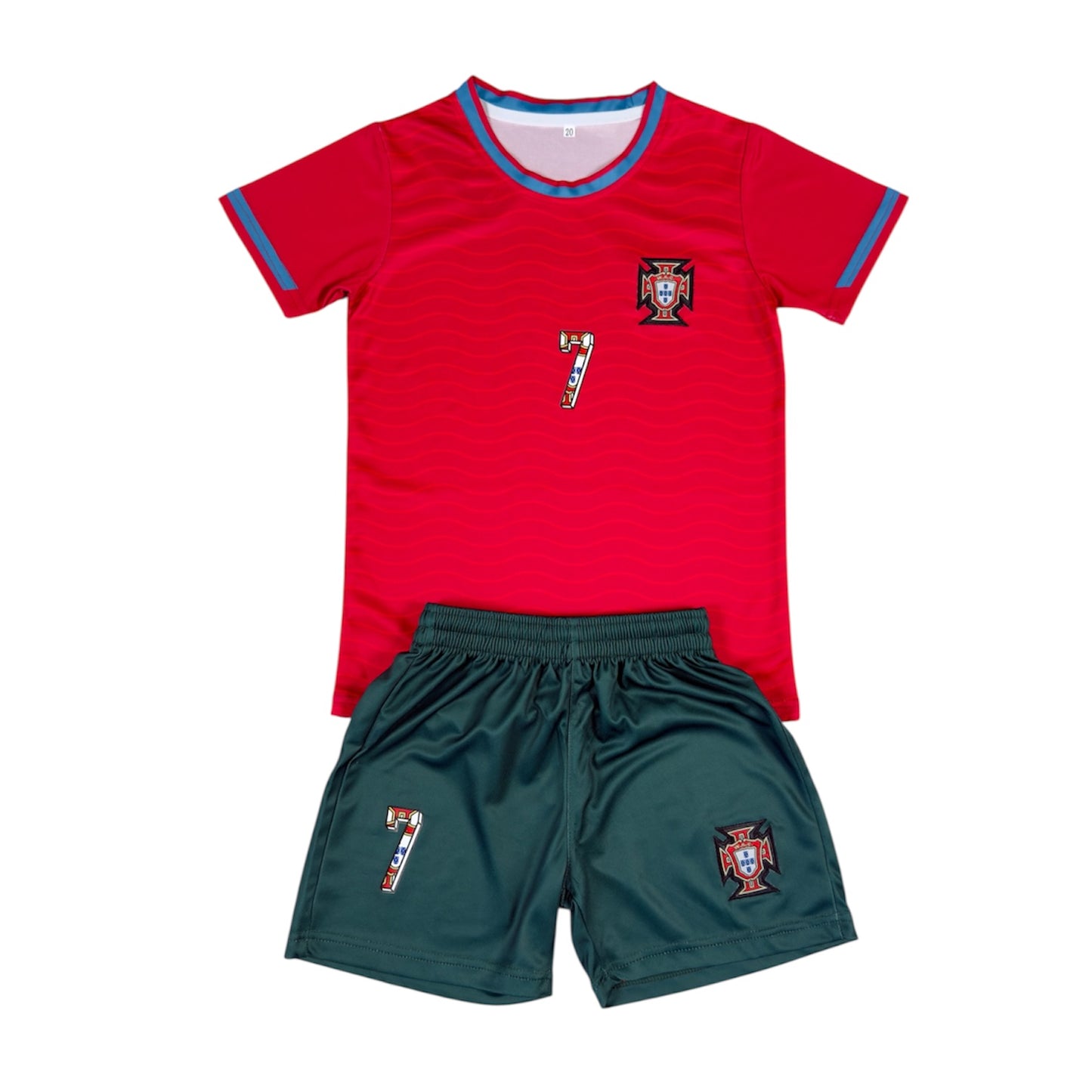 Portugal #7 Youth soccer Jersey set