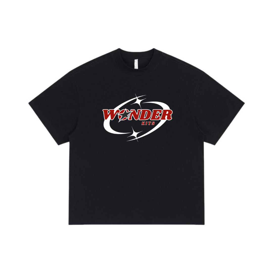 Wonder Kits Sports Youth T- Shirt - Stars Black