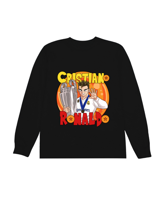 Manga Graphic Youth Long Sleeve Shirt - Real Madrid Black