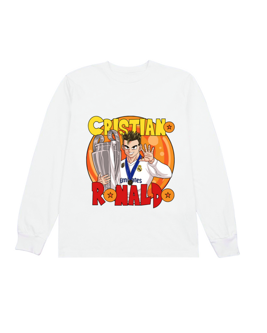 Manga Graphic Youth Long Sleeve Shirt - Real Madrid White