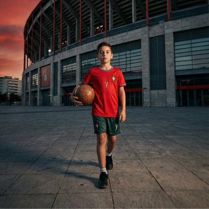 Portugal #7 Youth soccer Jersey set