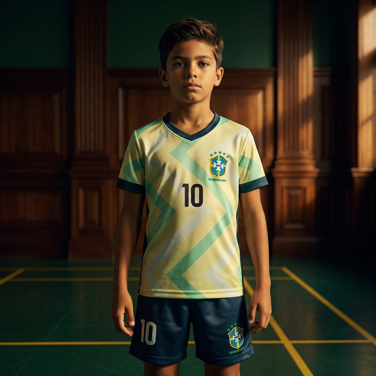 Brazil #10 Youth soccer Jersey set - Green