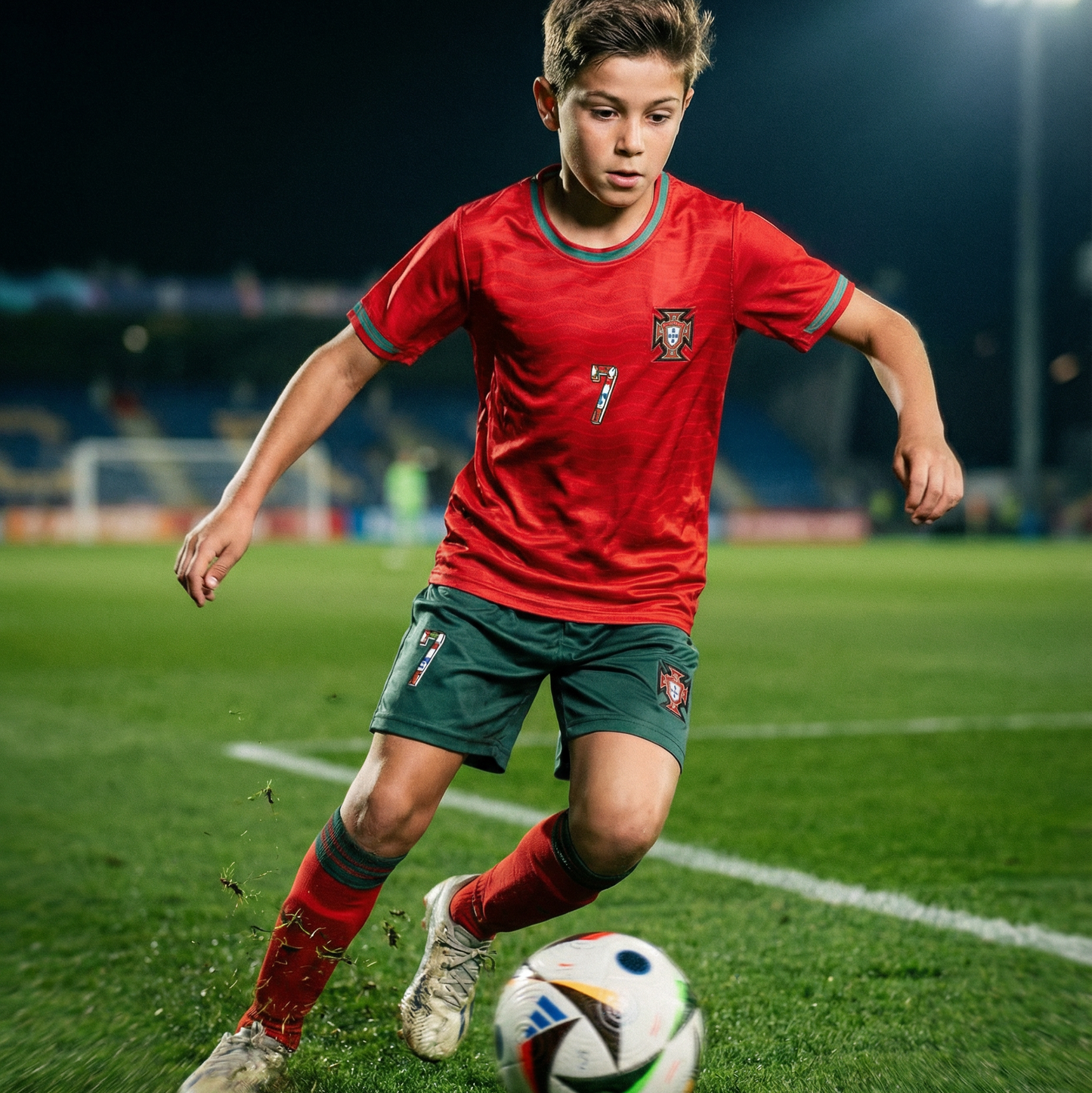 Portugal #7 Youth soccer Jersey set