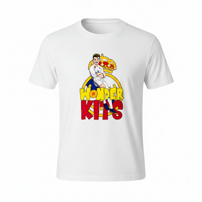 Cartoon Graphic Youth Shirt - Hero White