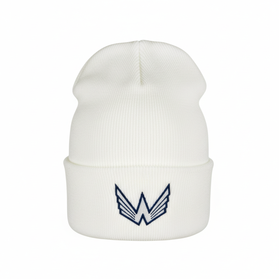 Logo Cotton Beanie - White