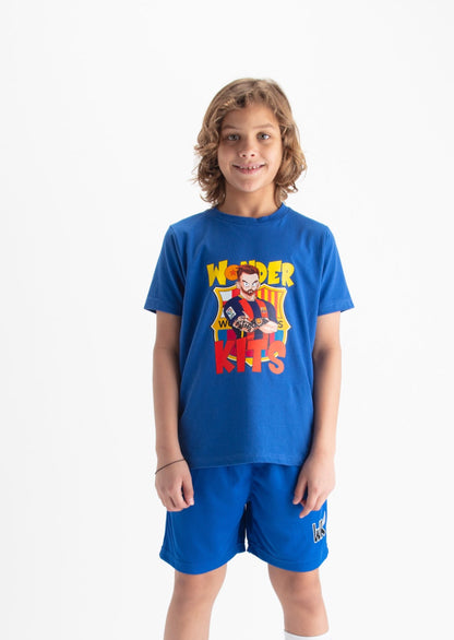 Cartoon Graphic Youth Shirt - Blue