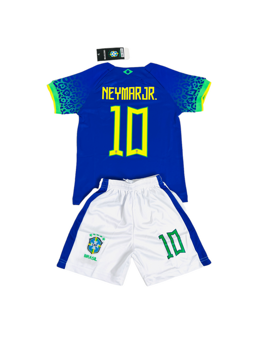 Neymar #10 Brazil Away Youth soccer set