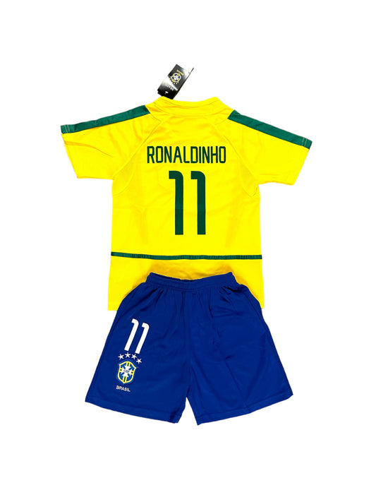 Ronaldinho #11 Brazil Retro Youth soccer set
