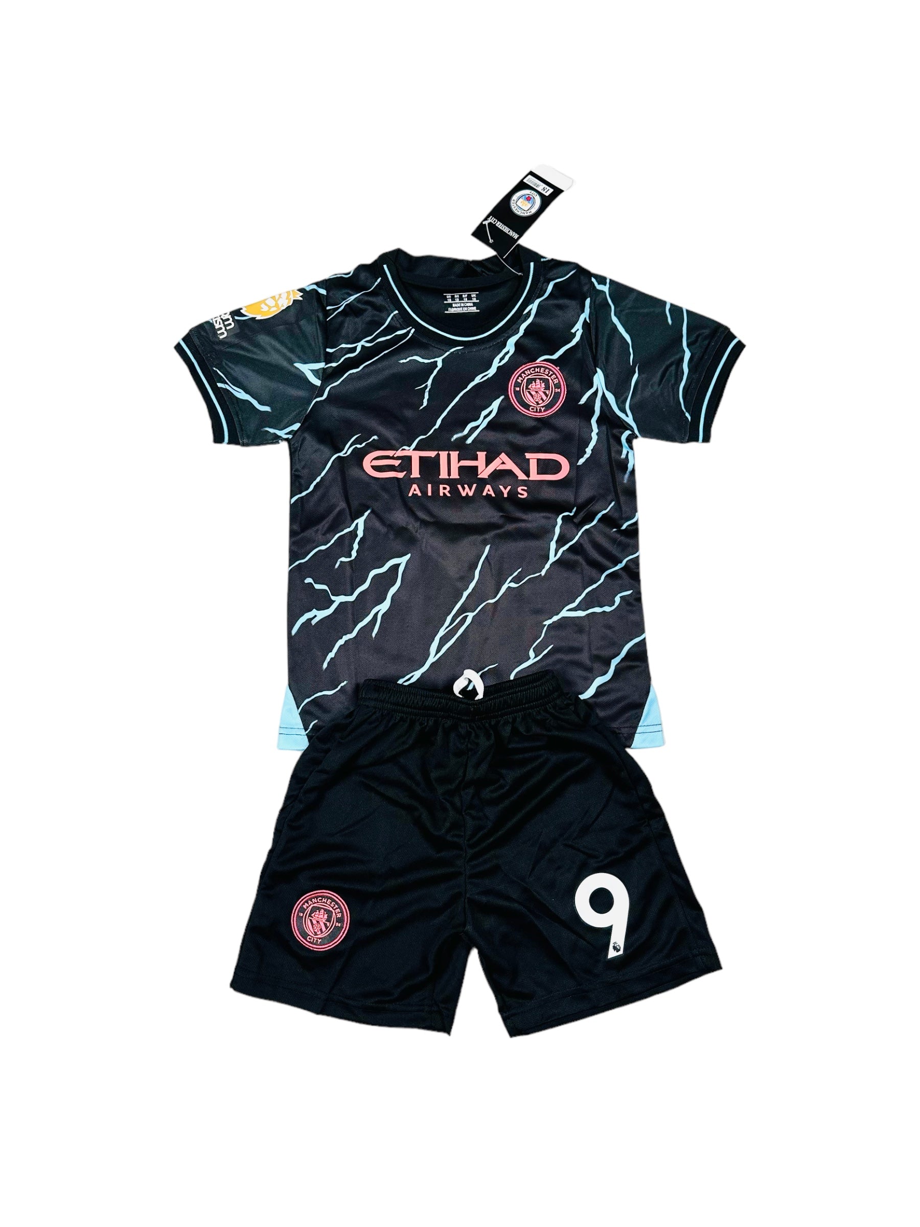 Manchester 2024 City # 9 Haaland Soccer Boy's Set Uniform. New .SIZE 10