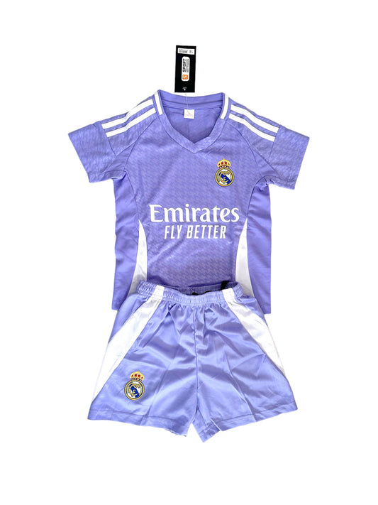 Madrid Away Purple 2024 Youth soccer set