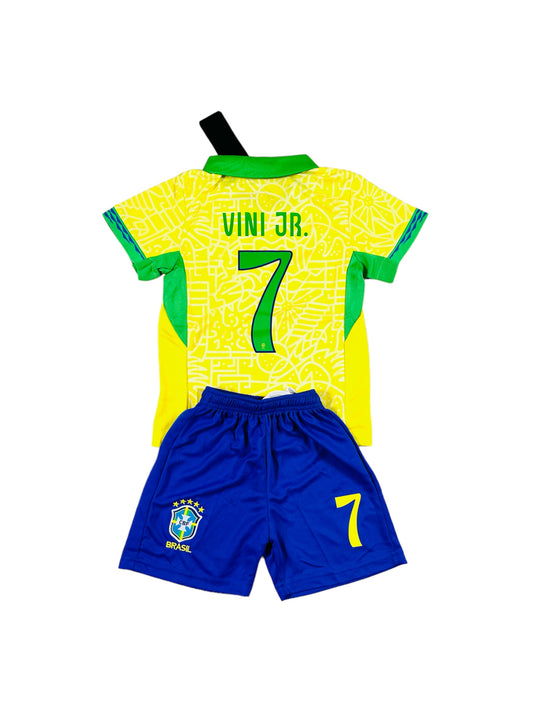 Vini Jr #7 Brazil Home Youth soccer set 2024/25
