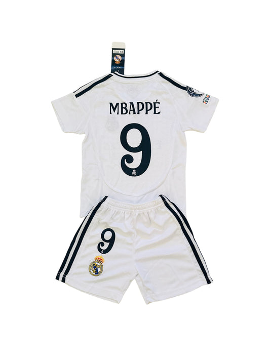 Mbappe #9 Madrid home 2024 Youth soccer set