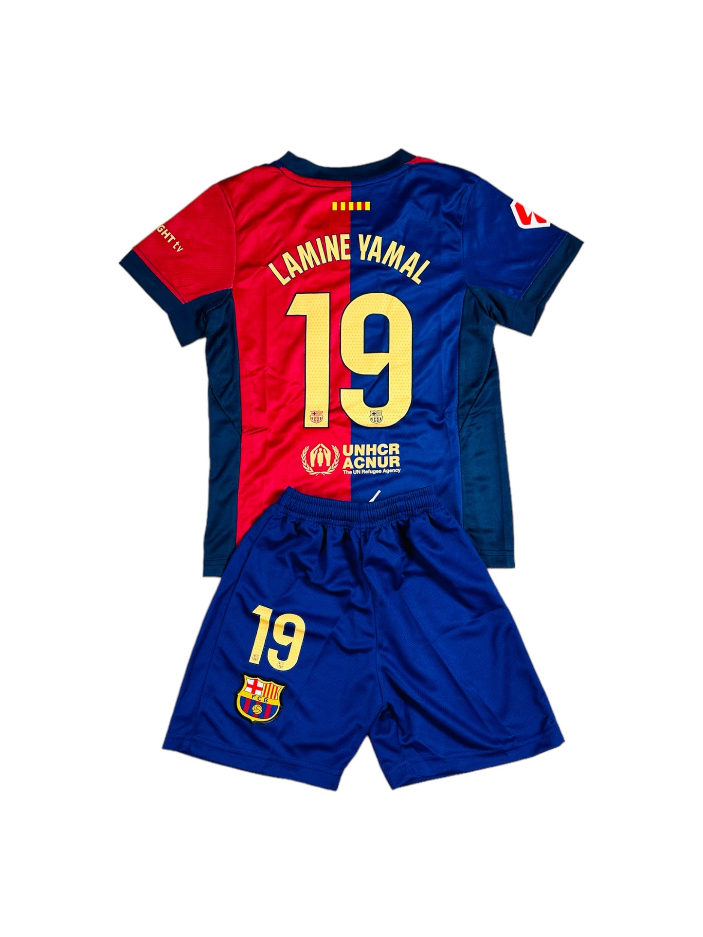 Lamine Yamal #19 Barcelona Home 2024/25 Youth soccer set