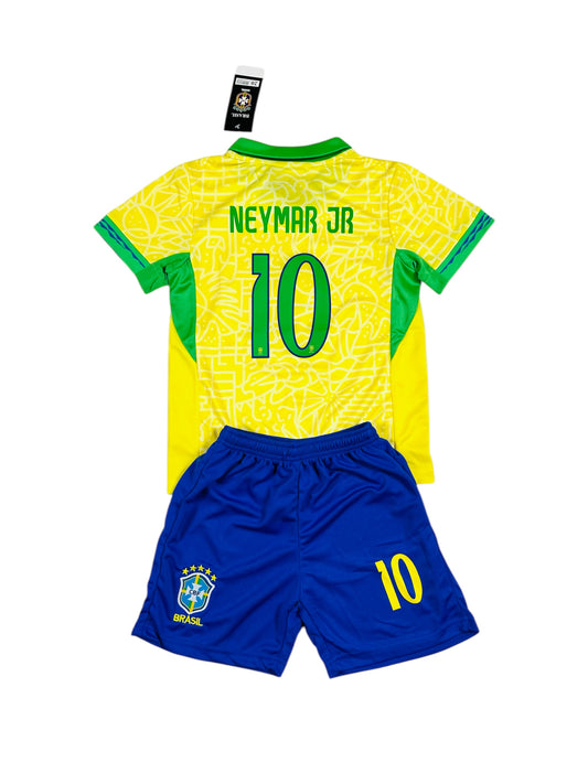 Neymar #10 Brazil Home Youth soccer set 2024/25