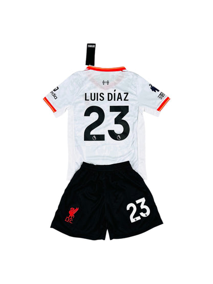 Luis Diaz #23 Liverpool Away 2024/25 Youth soccer set