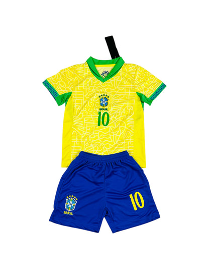 Neymar #10 Brazil Home Youth soccer set 2024/25