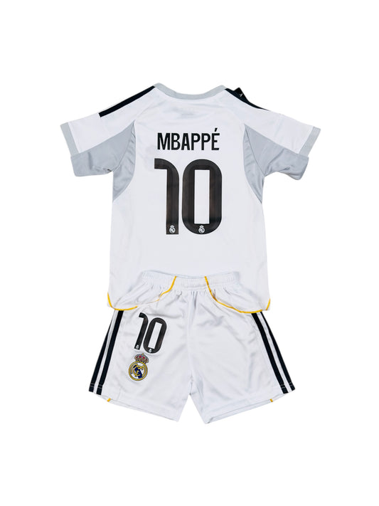 Mbappe #10 Madrid home 2025 Youth soccer set