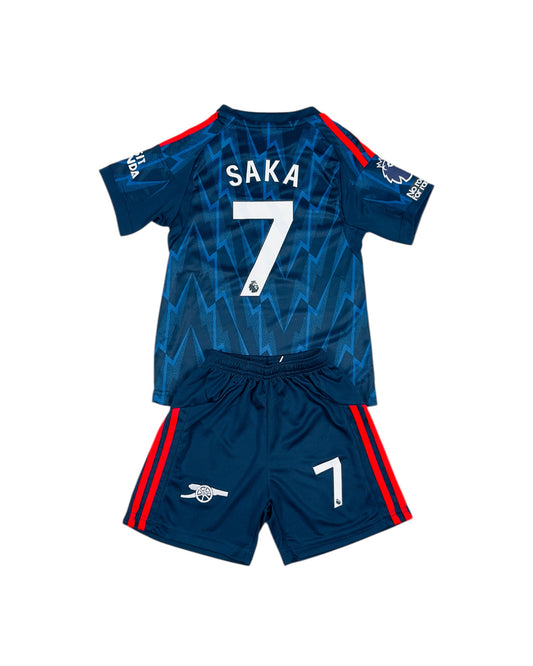 Saka #7 Arsenal Away 2025 Youth soccer set