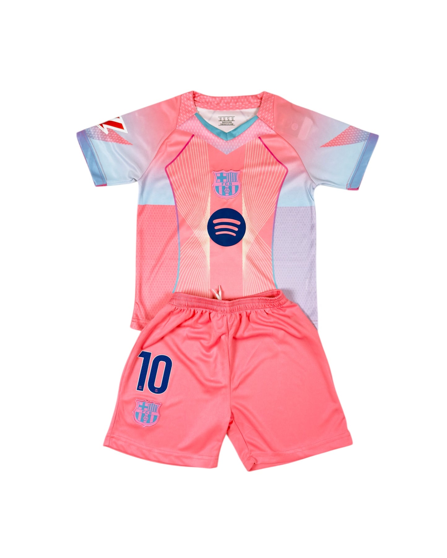 Lamine Yamal #10 Pink Youth soccer set