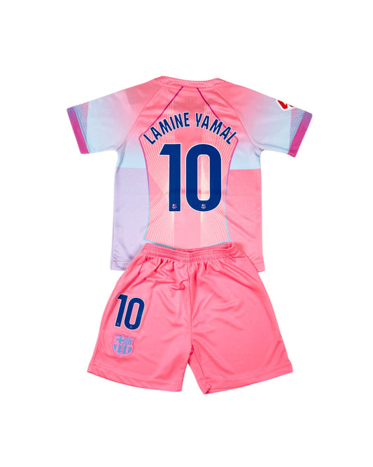 Lamine Yamal #10 Pink Youth soccer set