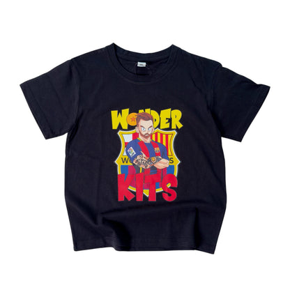 Cartoon Graphic Youth Shirt -Barcelona Black
