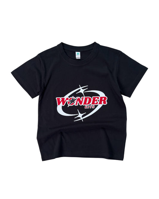 Wonder Kits Sports Youth T- Shirt - Stars Black