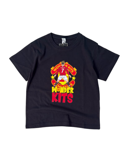 Cartoon Graphic Youth Shirt - Man U Black