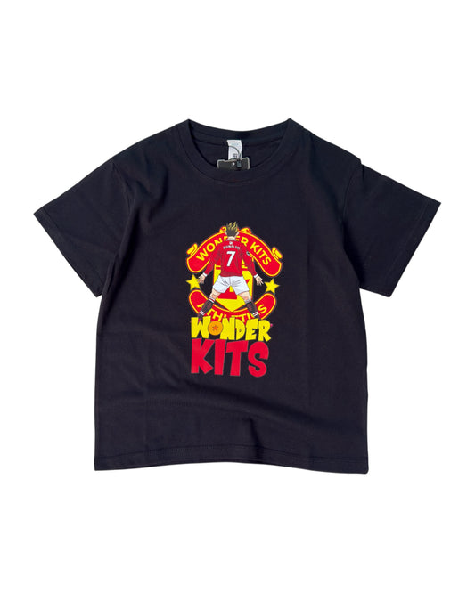Cartoon Graphic Youth Shirt - Man U Black