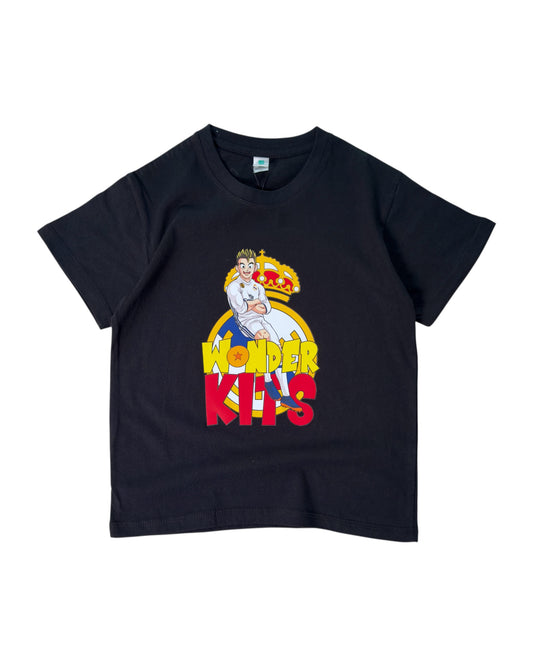 Cartoon Graphic Youth Shirt - Hero Black