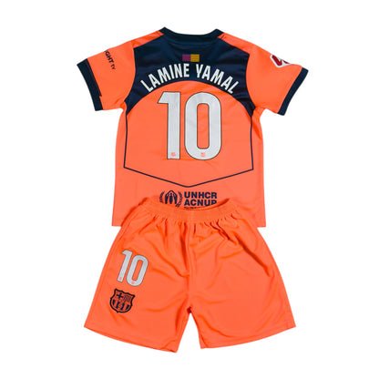 Lamine Yamal #10 Orange Youth soccer set