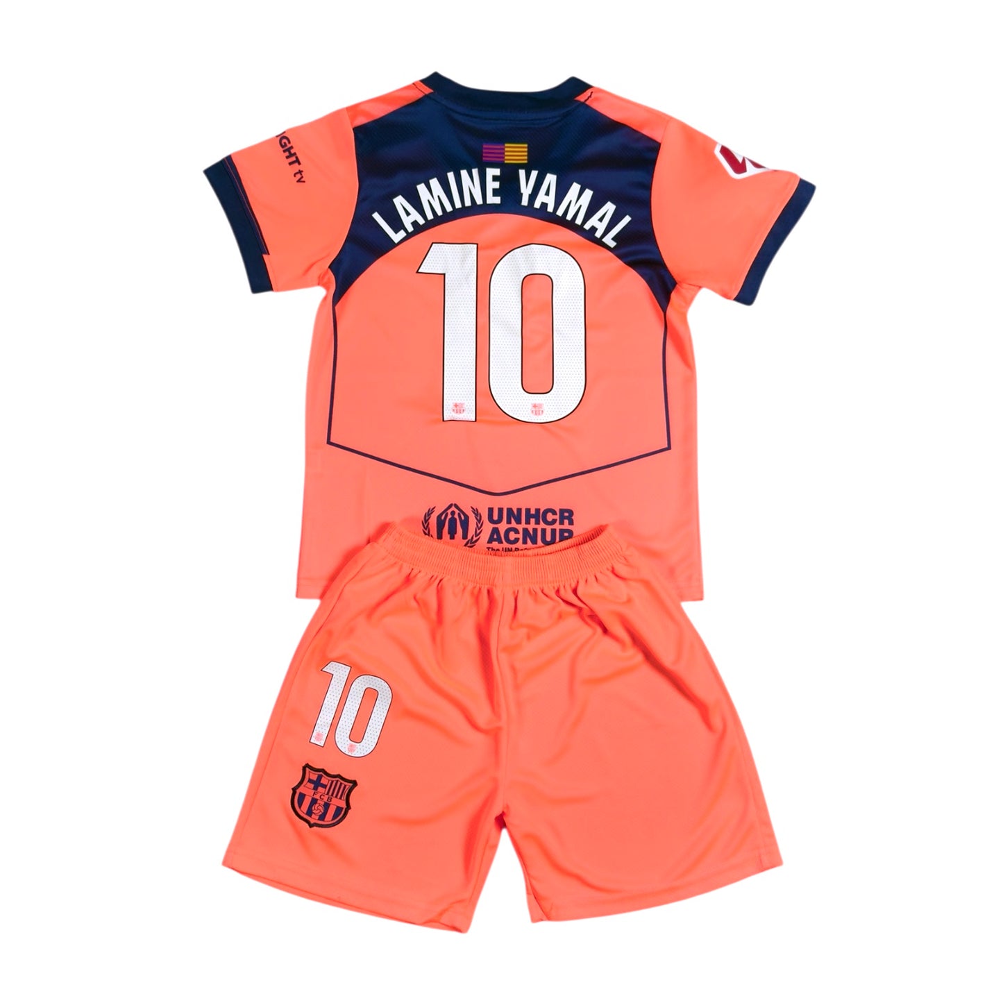 Lamine Yamal #10 Orange Youth soccer set