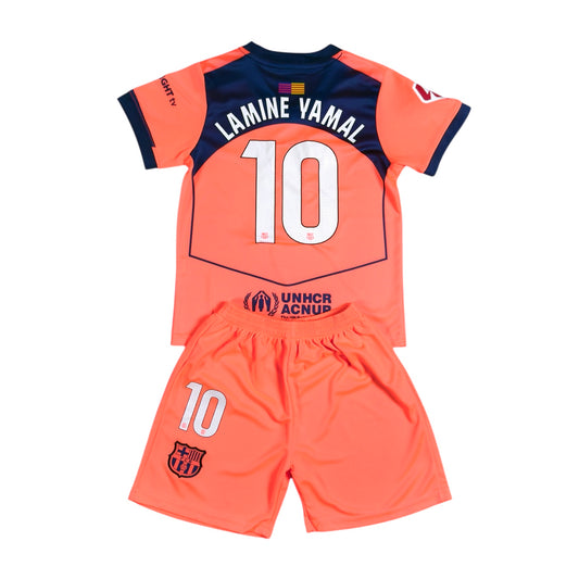 Lamine Yamal #10 Orange Youth soccer set